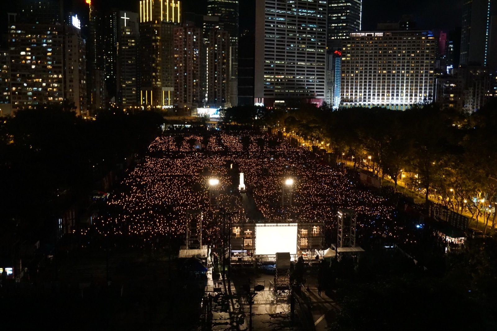 Candlelight vigil in Victoria Park, Hong Kong, 4 June 2018